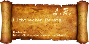 Lichtnecker Renáta névjegykártya